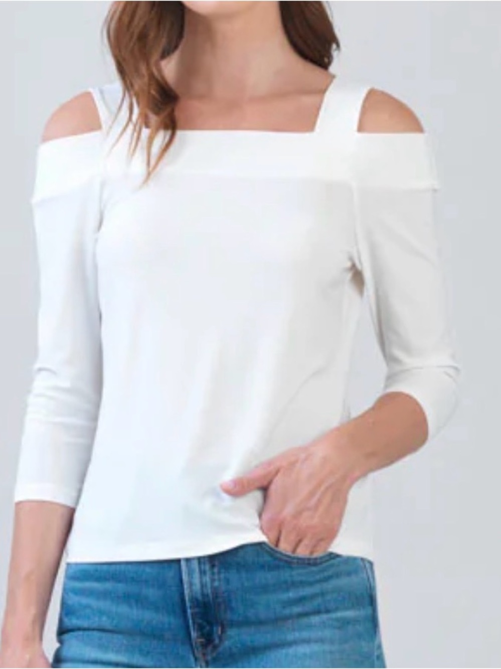 NWT Clara Sunwoo Signature Cold Shoulder Top - Ivory size XS/4-6